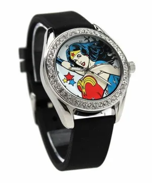 Wonder Woman Black Rubber Strap Character Watch (WOW 5013)