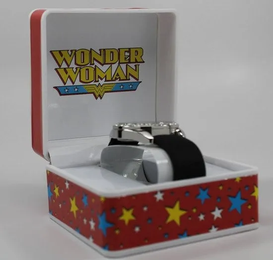 Wonder Woman Black Rubber Strap Character Watch (WOW 5013)